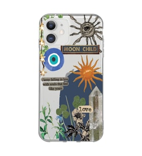 Iphone 11 Uyumlu Moon Child Desenli Şeffaf Telefon Kılıfı