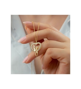 925 Ayar Gümüş Gold Love Kolye