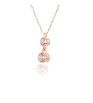 İkili Tektaş Kolye (Rose - Gold)