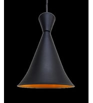 Retro Metal Sarkıt Avize Rustik Tekli Sarkıt Siyah İçi Sarı Cafe Mutfak Aydınlatma (Burnt Olive)