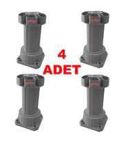 Gri Ayarlanabilir Baza Ayağı 10-15 cm - 4 Adet, Tezgah ve Mobilya Ayağı