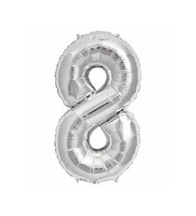 Folyo balon rakam 8 gümüş 16 ınc(40cm) pk:1-