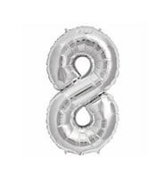Folyo balon rakam 8 gümüş 16 ınc(40cm) pk:1-
