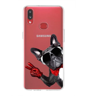 PrintiFy Samsung Galaxy A10s ile Uyumlu 1mm Slim Fit Köpek 2 050e Baskılı Şeffaf  Kılıf