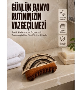 Masaj Fırçası Vücut Temizleme Fırçası Ahşap Desenli Yumuşak Kıllı Banyo Fırçası
