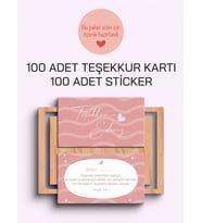 100 Adet Teşekkür Kartı ve 100 adet Teşekkür Sticker PYTKSVTK11