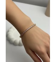 Çelik Gold Pembe Baget Taşlı Su Yolu Bileklik - 26slb32