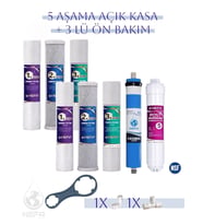 Tüm Açık Kasa Su Arıtma ve İhlas Cebilion Compact Uyumlu 1.5 Yıllık 5+3 Aşamalı Filtre Seti