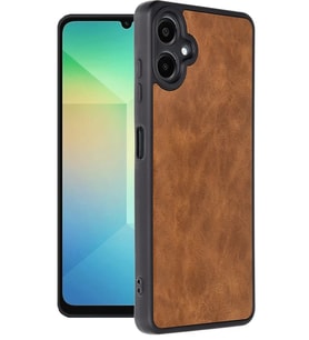 Newface Samsung Galaxy A06 Kılıf Aras Deri Kapak - Taba