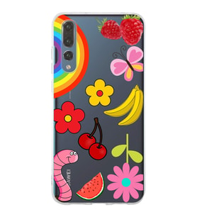 PrintiFy Huawei P20 Pro ile Uyumlu 1mm Slim Fit Water Color 5 Baskılı Şeffaf  Kılıf
