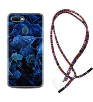 Oppo A5S A15 A16 A54 A55 A73 A74 Kılıf Boyun Asklı Rasta Silikon Blue Foid 1628