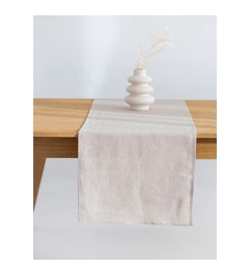Doğal Keten Runner Bej 40x100 Cm