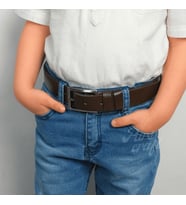 Çocuk Kemeri %100 Hakiki Deri 3 cm Yumuşak Kopma Kırılma Olmaz (Kahverengi)