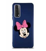 Huawei P Smart 2021 Soft Premier Kapak Minnie Mouse-C Tasarımlı Silikon Kılıf - Lacivert (Şeffaf)