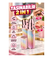 Mini USB Şarjlı 2'si 1 Arada Kaş ve Yüz Epilatörü – Taşınabilir Elektrikli Tüy Temizleme Cihazı
