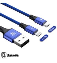 Baseus Rapid Series 2in1 İphone+ Micro Usb 3.0A Usb Kablo Şarj 120cm-(5775) - SSSSSS9627-4910