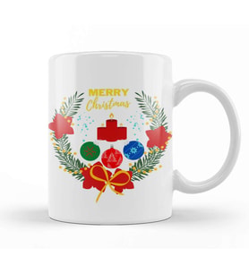 Yılbaşı Yeni Yıl Konseptli Christmas Wreath 01 Kupa Bardak Porselen
