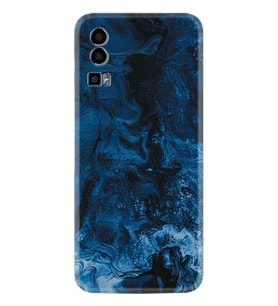 General Mobile GM 23 Kılıf Silikon Desen Özel Seri Blue Zigzag 1687