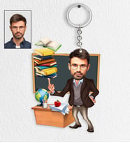 Kişiye Özel Öğretmen Tasarımlı Karikatür Anahtarlık 3