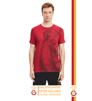 Galatasaray Orijinal Lisanslı Aslan Baskılı T-Shirt (Kırmızı)