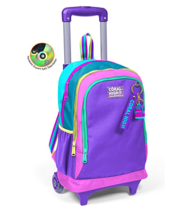 Coral High Kids Pembe Pastel Renkli Üç Bölmeli Çekçekli Okul Sırt Çantası 23959