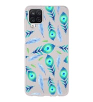 PrintiFy Samsung Galaxy A12 ile Uyumlu 1mm Slim Fit Nazar Boncuğu 3 Baskılı Şeffaf  Kılıf