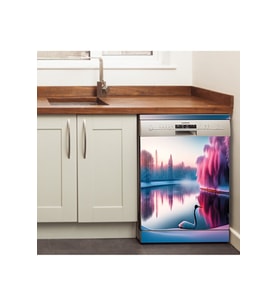 Bulaşık Makinası & Beyaz Eşya Yapışkanlı Folyo Kaplama Sticker (75X75CM) - Bulaşık Makinesi