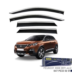 Peugeot 3008 Kromlu Cam Rüzgarlığı Niken 2017+ Sonrası uyumlu (Beyaz)