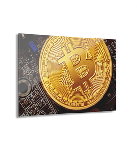 LEYLASER  Bitcoin Kripto BTC Crypto Para 3 Cam Tablo Duvar Dekoru