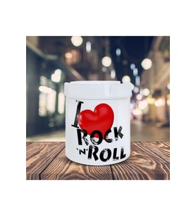 Kalpli I Rock'n Roll Yazı Baskılı Küllük Kül Tablası-80146
