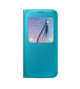 Galaxy S6 ile Uyumlu S View Cover (Deri Görünümlü) Mavi EF-CG920PLEGWW