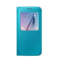 Galaxy S6 ile Uyumlu S View Cover (Deri Görünümlü) Mavi EF-CG920PLEGWW