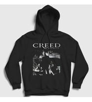 Presmono Unisex Siyah Weathered Müzik Creed Kapüşonlu Sweatshirt 530387tt