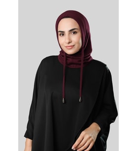 Bordo Bağcıklı Balaklava Boyunluklu Bere Triko Düz 2325_16