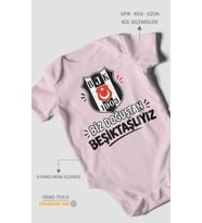 Biz Doğuştan Beşiktaşlıyız Kısa Kollu Bebek Body %100 Pamuk