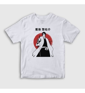 Presmono Unisex Çocuk Beyaz Aizen V2 Anime Bleach T-Shirt 126948tt