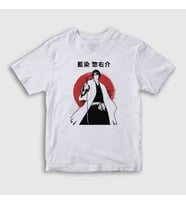 Presmono Unisex Çocuk Beyaz Aizen V2 Anime Bleach T-Shirt 126948tt