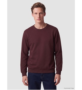 LCWAIKIKI Classic Mürdüm Bisiklet Yaka Erkek Kalın Sweatshirt
