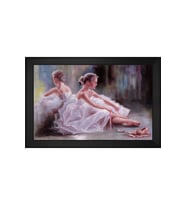 Kadın Motifli Kanvas Tablo 80 x 110 cm Siyah Çerçeve