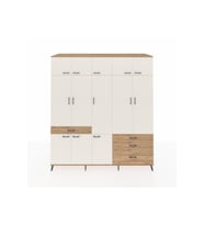Kronos Dolap 8 Raflı 4 Çekmeceli 3 Askılı 220x59x243 Çam-Aytaşı/Çam