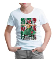 One Piece Roronoa Zoro with a Swords in the Mouth Beyaz Çocuk Tshirt