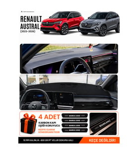 RENAULT AUSTRAL (2023-2026) Uyumlu Torpido Örtüsü Torpido Kılıfı - Siyah