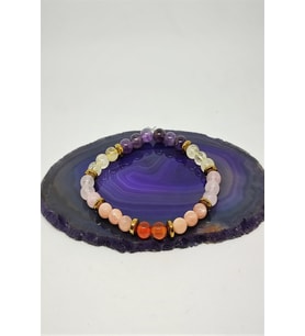 6 MM KOÇ BURCU DOĞALTAŞ BİLEKLİK ( SİTRİN, GÜNEŞ TAŞI, AMETİST, PEMBE KUVARS, AKİK )