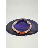 6 MM KOÇ BURCU DOĞALTAŞ BİLEKLİK ( SİTRİN, GÜNEŞ TAŞI, AMETİST, PEMBE KUVARS, AKİK )