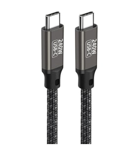Zore QG02 Type-C to Type-C PD3.1 Data Kablosu 240W 480Mbps 0.5 Metre (Siyah)