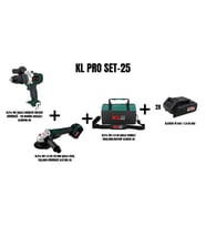 KLPro Set-25 (KLPro ŞARJLI DARBESİZ MATKAP+ 115 MM ŞARJLI AVUÇ TAŞLAMA+BÜYÜK BOY TAŞIMA ÇANTASI)