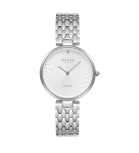 Obaku Denmark V256LXCISC Quartz Çelik Gri Beyaz Kadran 32 mm Kadın Kol Saati