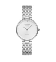 Obaku Denmark V256LXCISC Quartz Çelik Gri Beyaz Kadran 32 mm Kadın Kol Saati