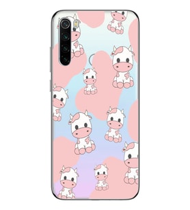 Redmi Note 8 Uyumlu İnek Desenli Şeffaf Telefon Kılıfı