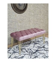 Gold Tel Ayaklı 90 cm Puf Bench - Puf - Bench - Kasalı Oturak - Oturak - Yatak Ucu Puf Pembe Renk 90 x 40 Boyut/Ebat (Çok Renkli)